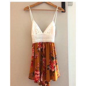 Crochet floral jumpsuit